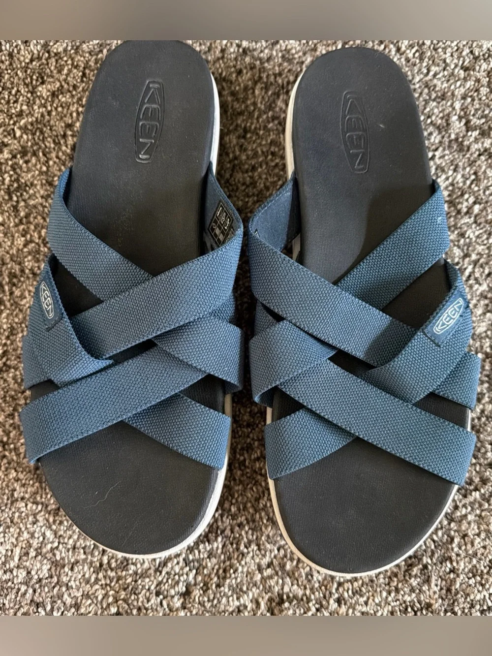 Keen Navy Blue Elle Slides Crisscross Strap Sandals